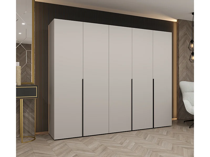 Draaideurkast Alicante 1 202/250/52 5-deurs (wit/goud)