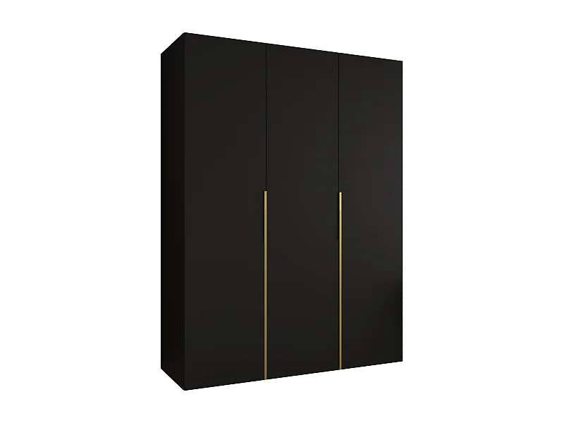 Armoire à portes battantes Alicante 1 202/150/52 3 portes (noir/doré)