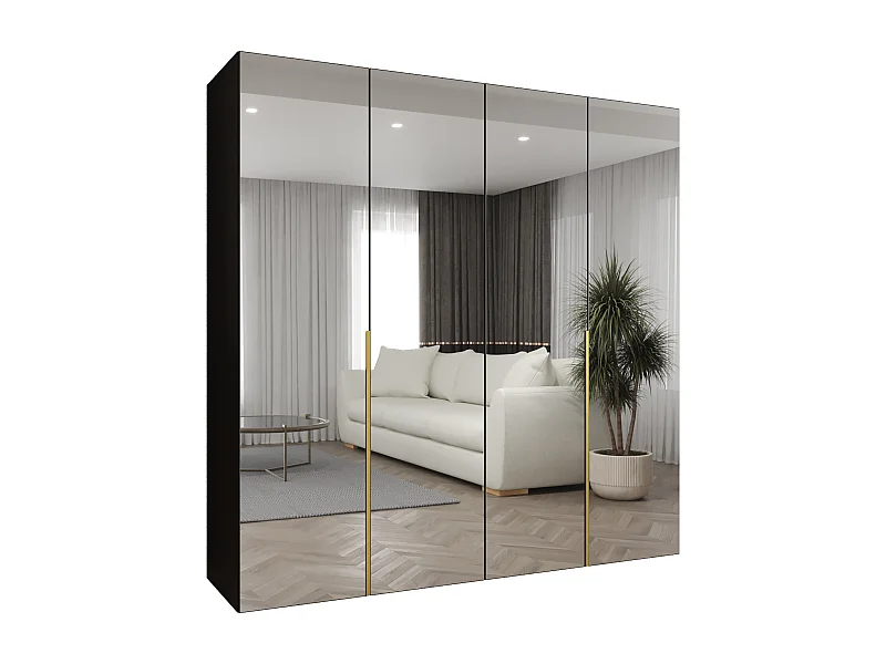 Draaideurkast Alicante 3 202/200/52 4-deurs  (wit/goud)