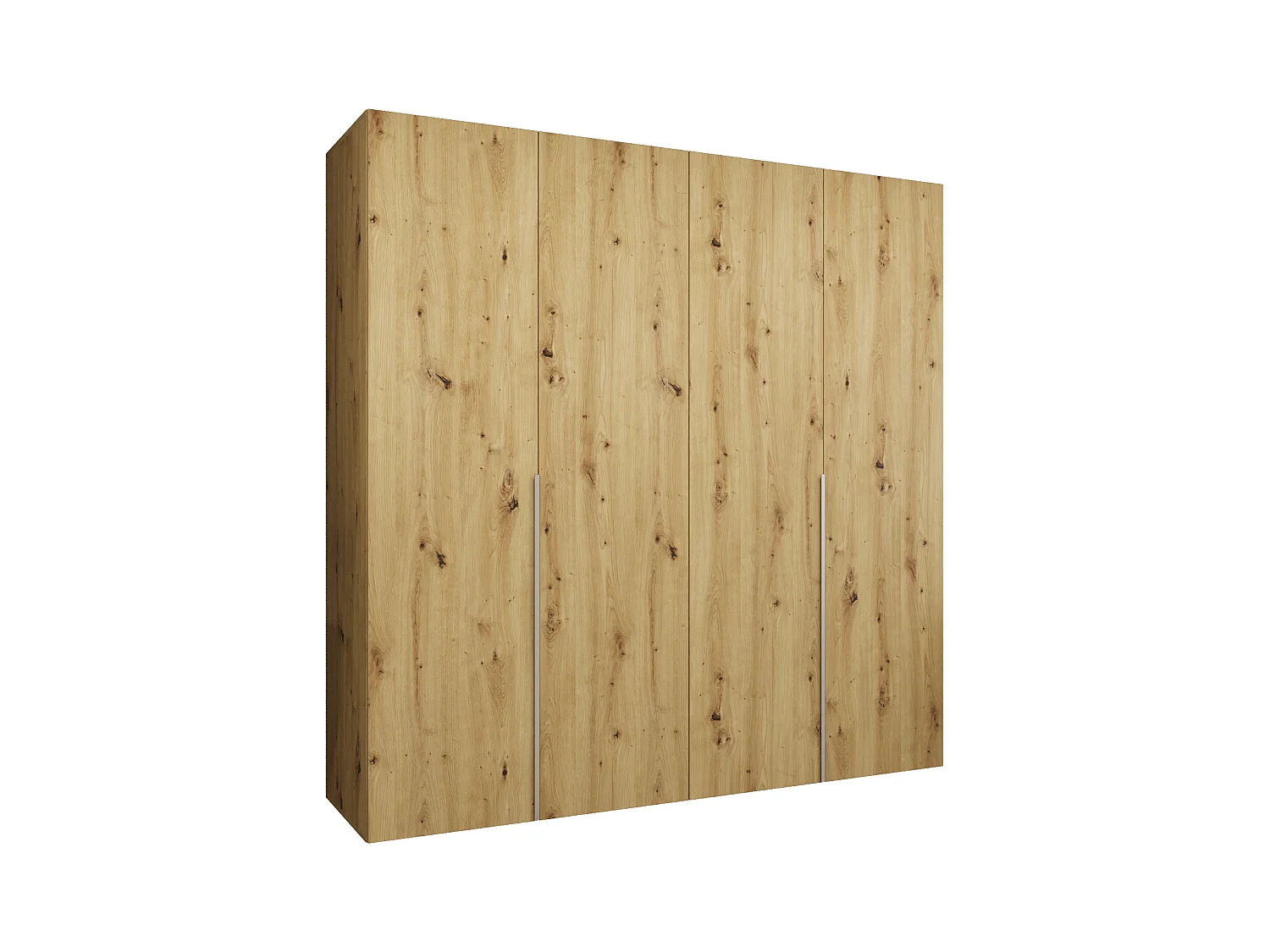 Drehtürenschrank Alicante 1 202/200/52 4-türig (Artisan Eiche + Griffe: Kaschmir)