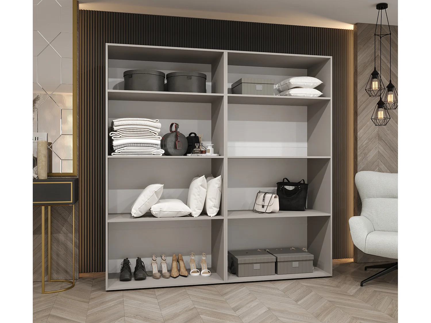 Armoire à portes battantes Alicante 1 202/200/52 4 portes (artisan/cachemire)