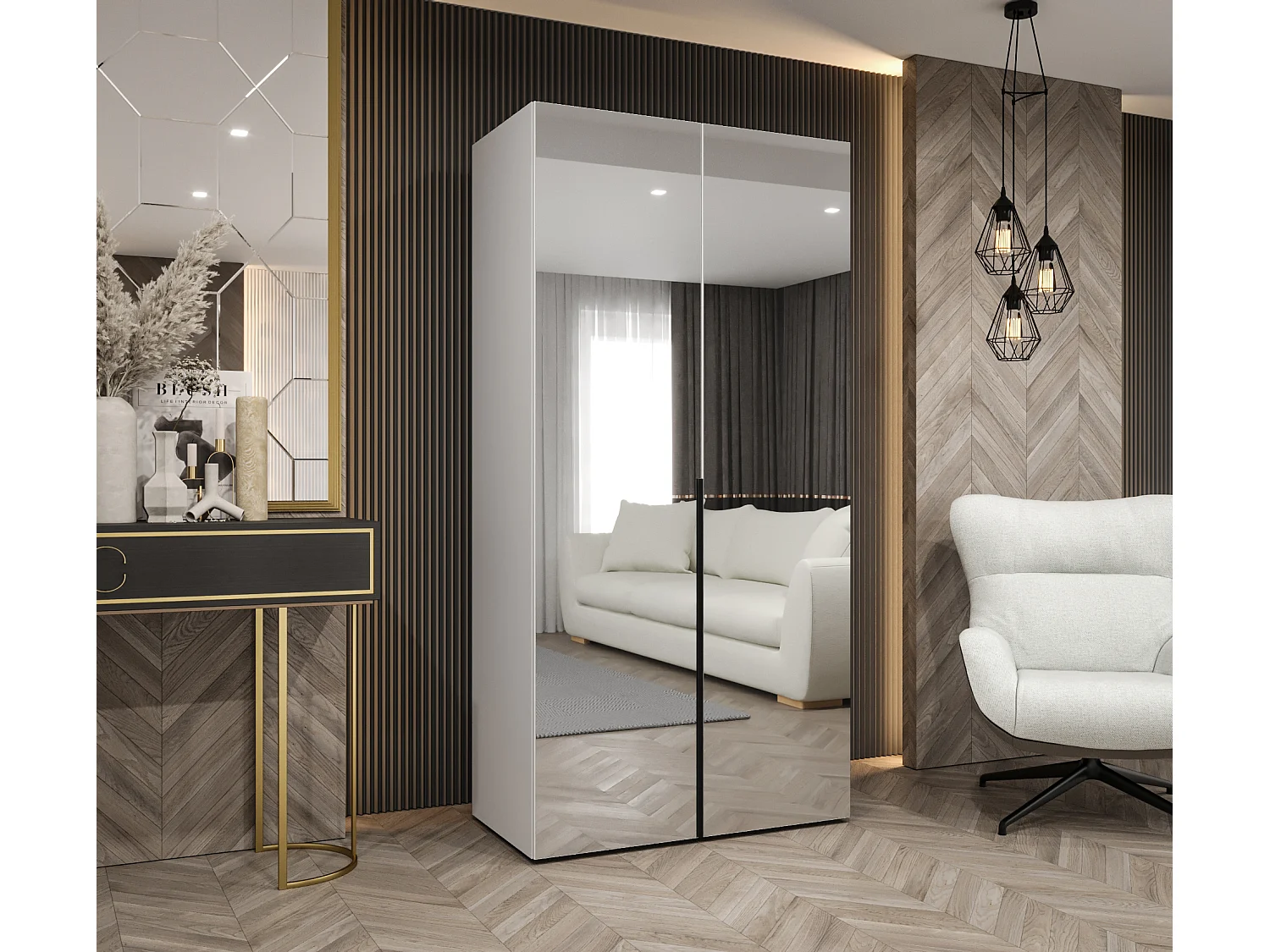 Armario Alicante 3 con puertas batientes 202/100/52 2 puertas (blanco/negro)