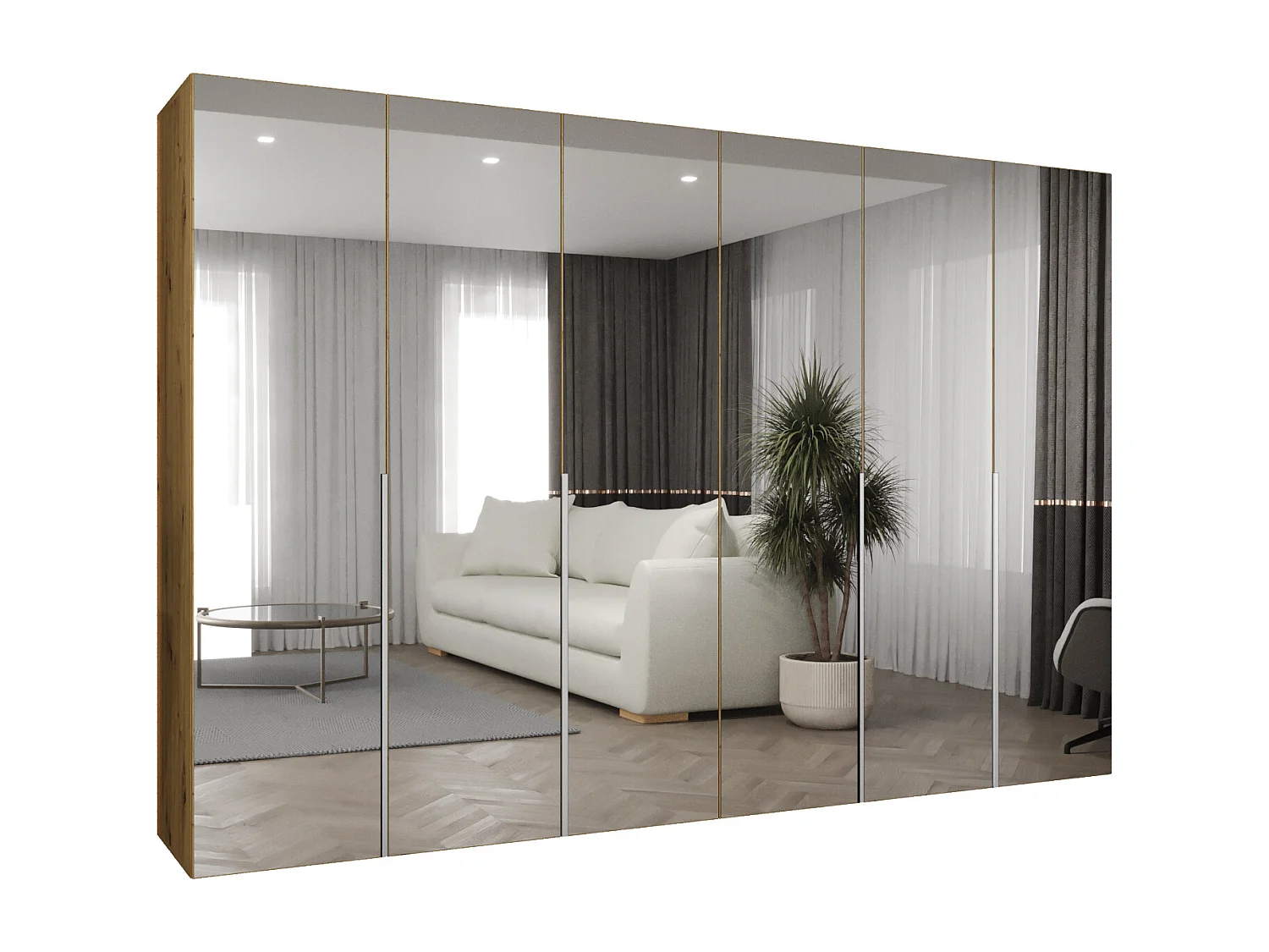 Armoire à portes battantes Alicante 3 202/300/52 6 portes (artisan/cachemire)