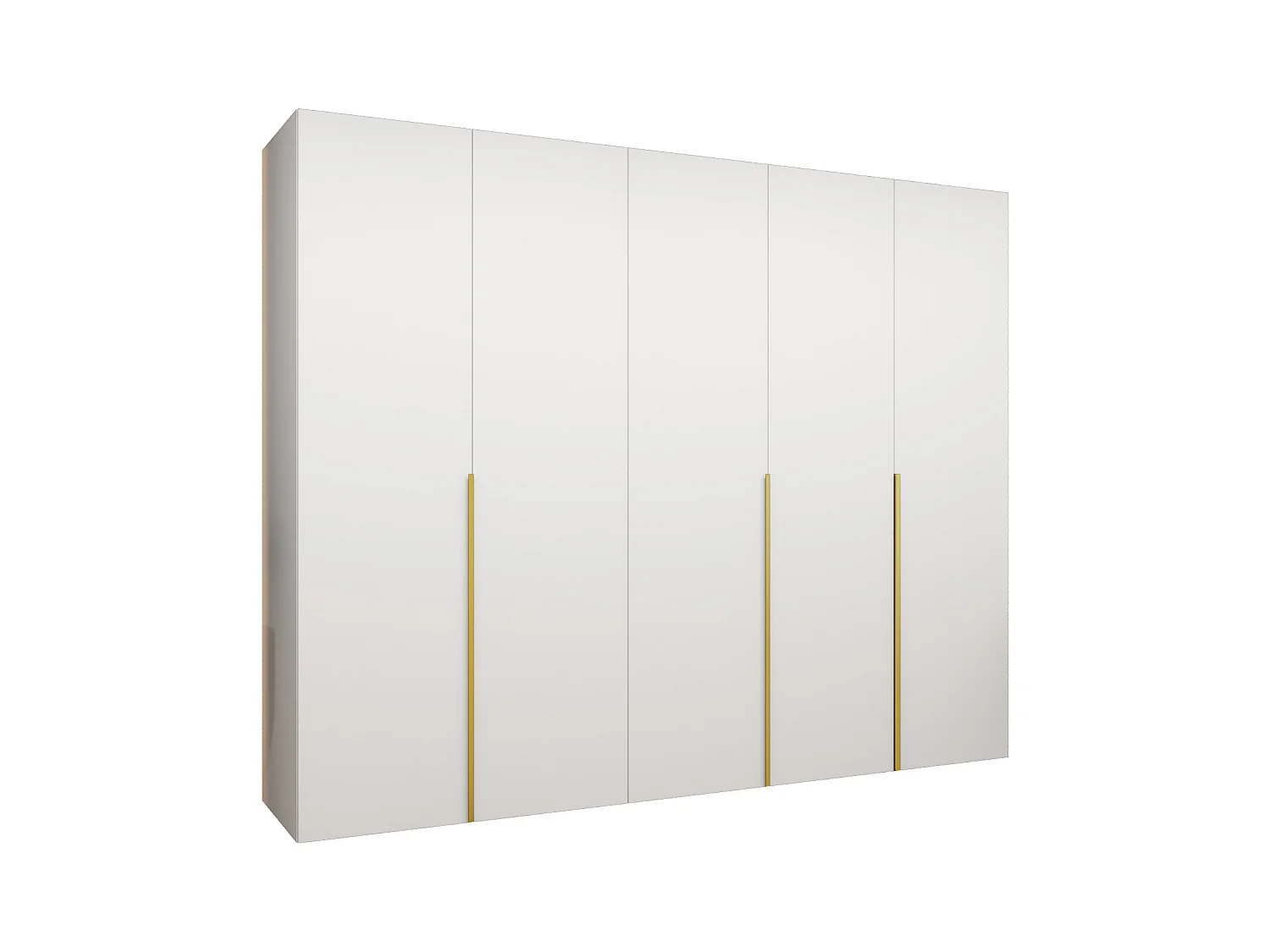 Armoire à portes battantes Alicante 1 202/250/52 5 portes (blanc/doré)