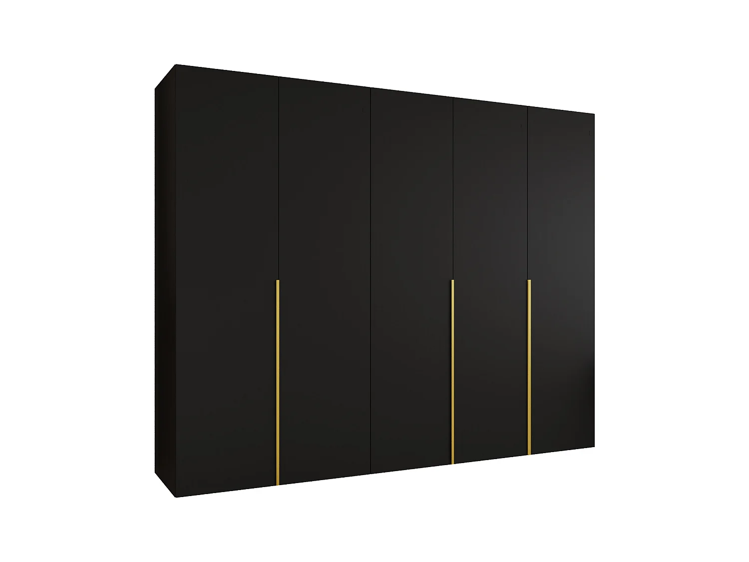 Armoire à portes battantes Alicante 1 202/250/52 5 portes (noir/doré)