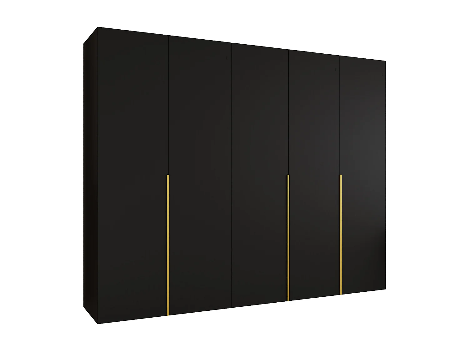 Armoire à portes battantes Alicante 1 202/250/52 5 portes (noir/doré)