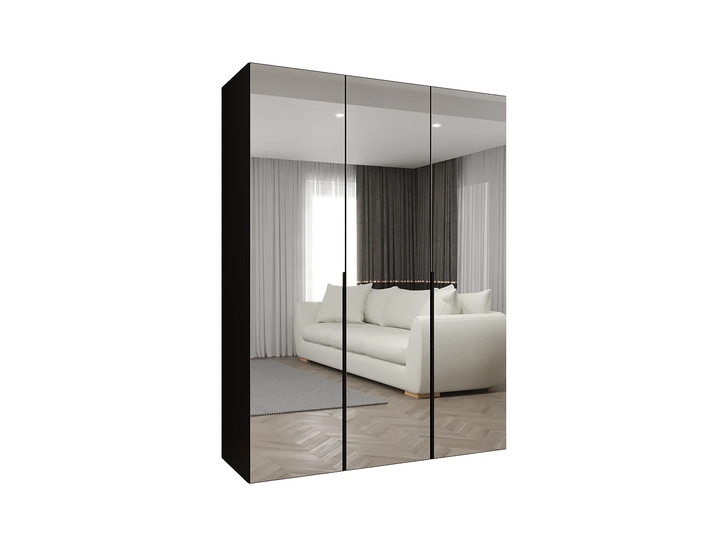 Draaideurkast Alicante 3 202/150/52 3-deurs  (wit/goud)