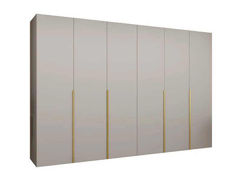 Armoire à portes battantes Alicante 1 202/300/52 6 portes (cachemire/doré)