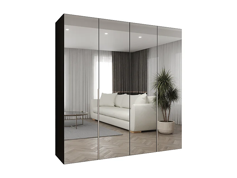 Armoire à portes battantes Alicante 3 202/200/52 4 portes (noir/cachemire)