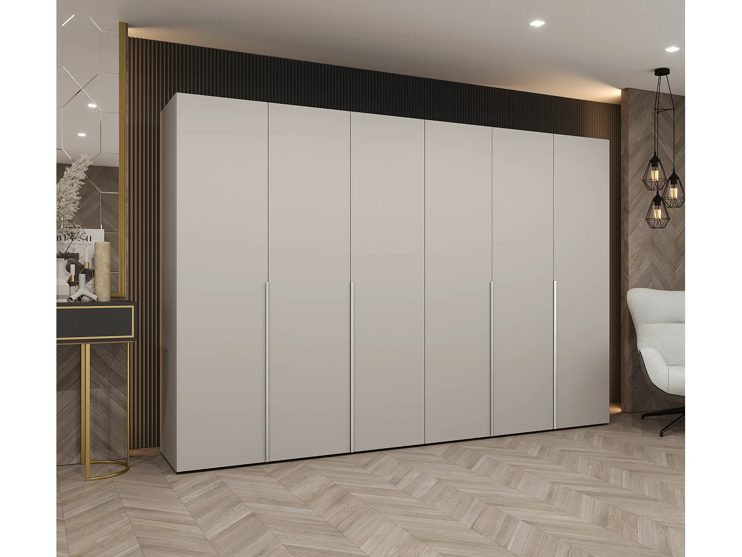 Armoire à portes battantes Alicante 1 202/300/52 6 portes (cachemire/cachemire)