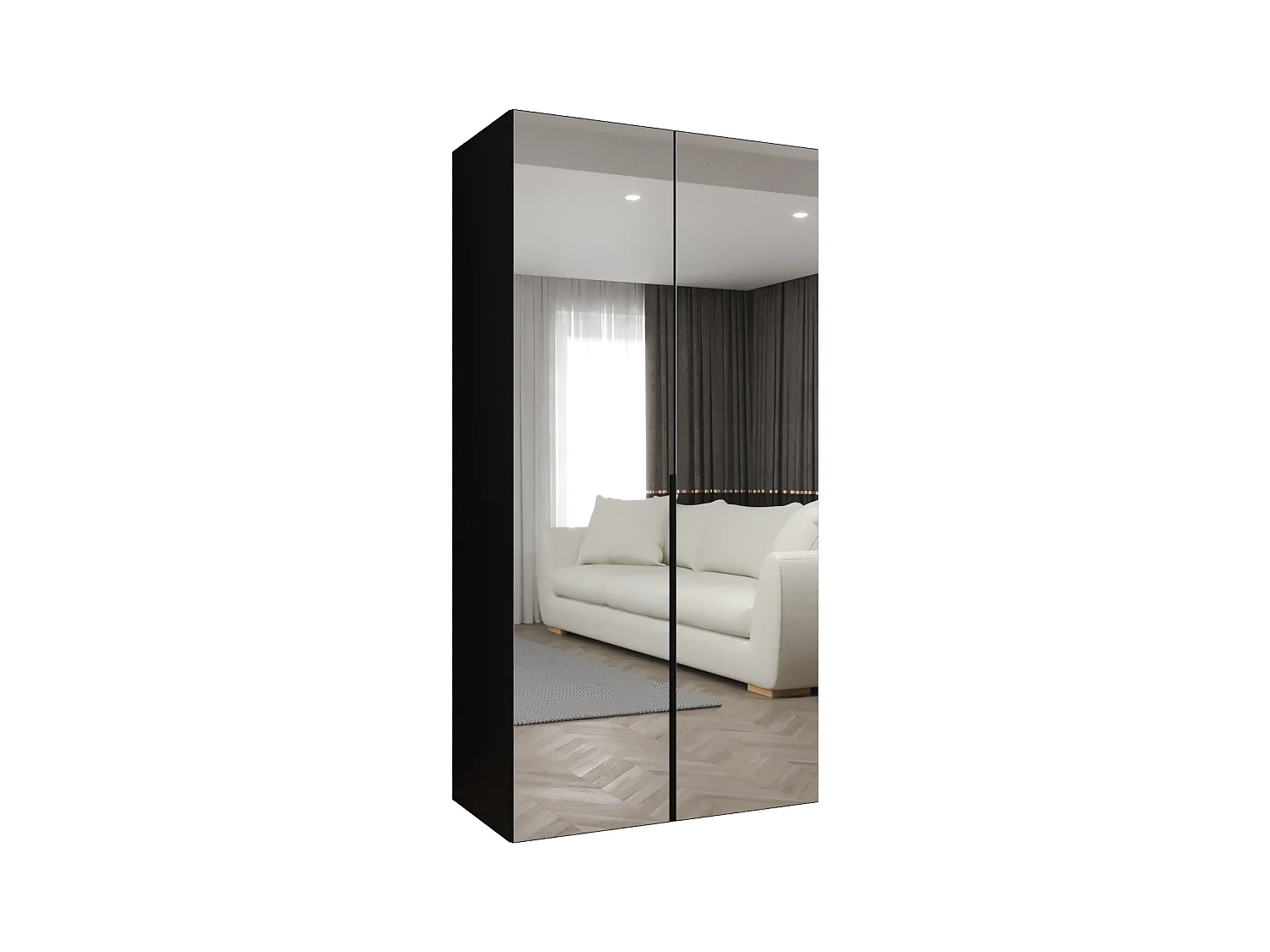 Drehtürenschrank Alicante 3 202/100/52 2-türig (Schwarz|Schwarz)