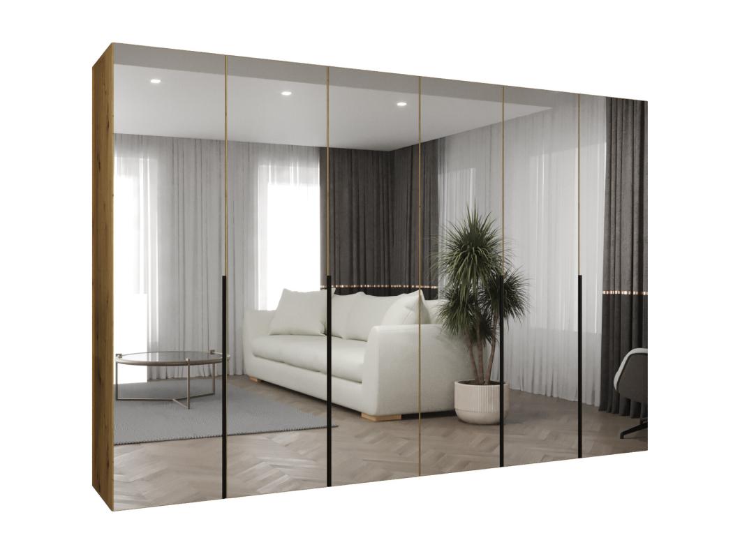 Armadio Alicante 3 con ante battenti 202/300/52 6 ante (artisan/nero)