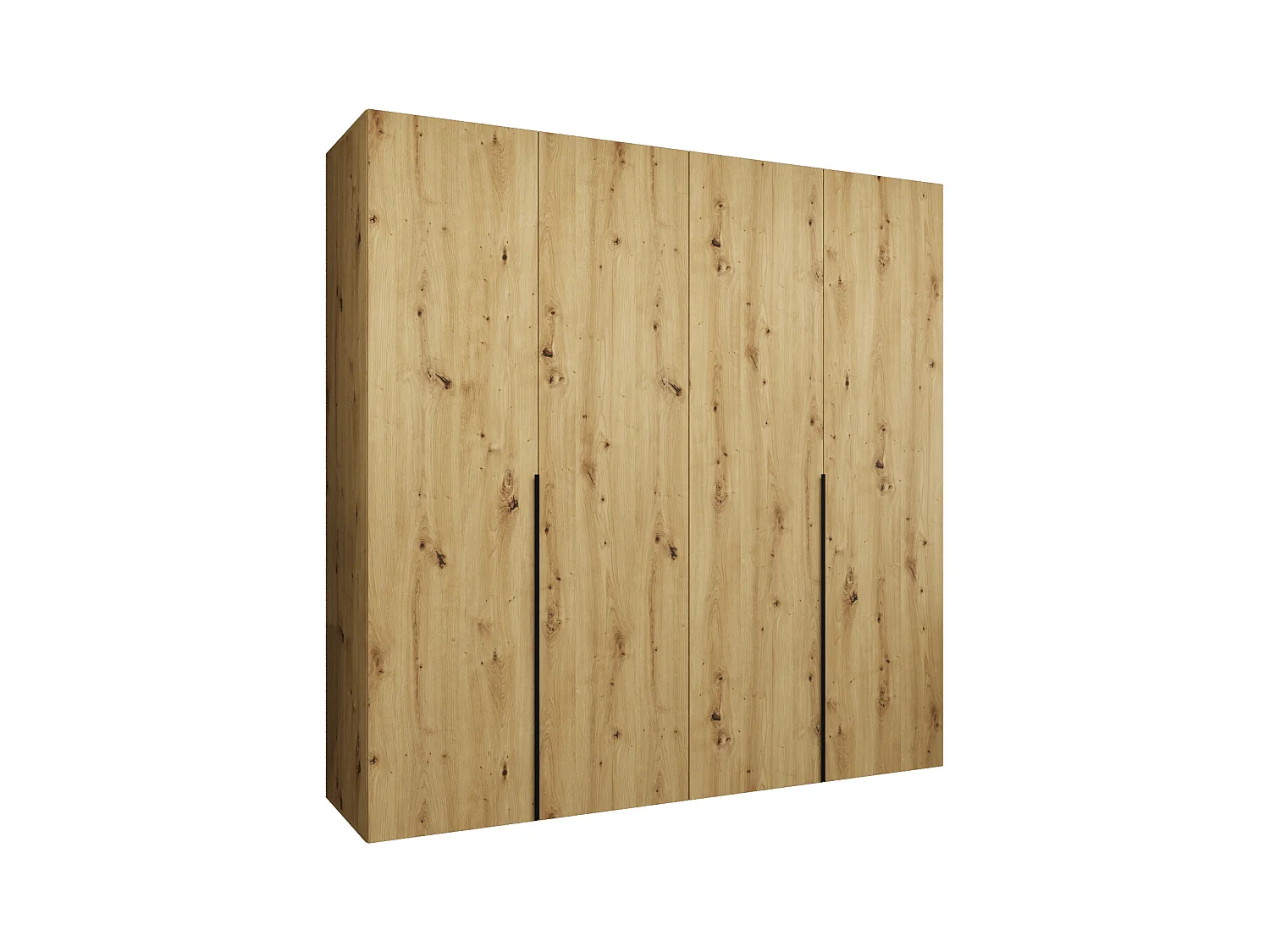 Drehtürenschrank Alicante 1 202/200/52 4-türig (Artisan Eiche|Schwarz)