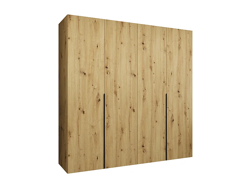 Armoire à portes battantes Alicante 1 202/200/52 4 portes (artisan/noir)