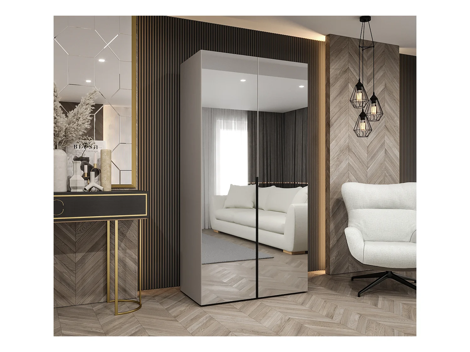 Armoire à portes battantes Alicante 3 202/100/52 2 portes (cachemire/noir)