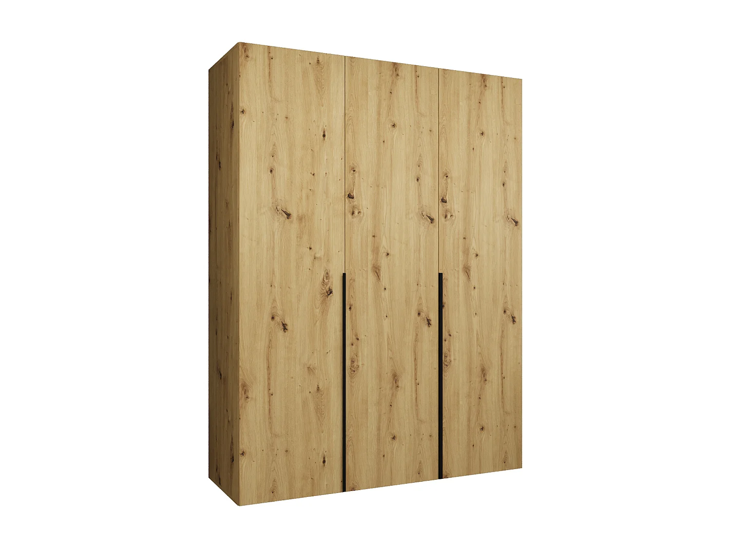 Armoire à portes battantes Alicante 1 202/150/52 3 portes (artisan/noir)