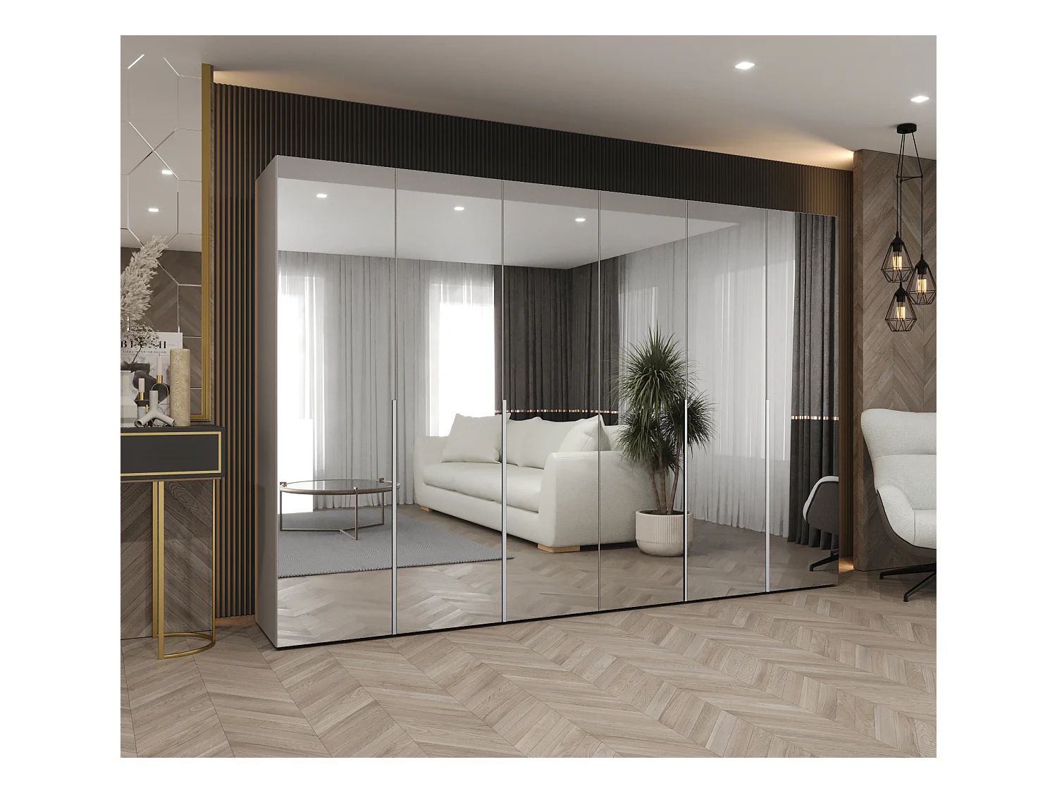 Draaideurkast Alicante 3 202/300/52 6-deurs  (kasjmier/kasjmier)