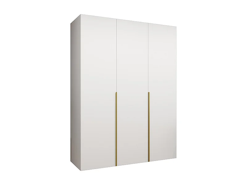 Armoire à portes battantes Alicante 1 202/150/52 3 portes (blanc/doré)