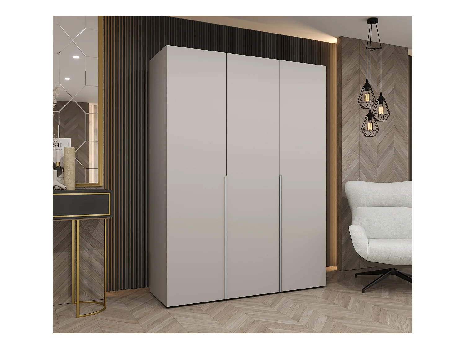 Armoire à portes battantes Alicante 1 202/150/52 3 portes (cachemire/cachemire)