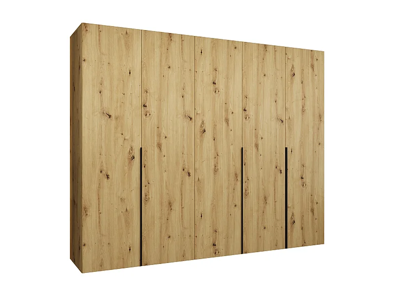 Armario Alicante 1 con puertas batientes  202/250/52 5 puertas (artisan/negro)