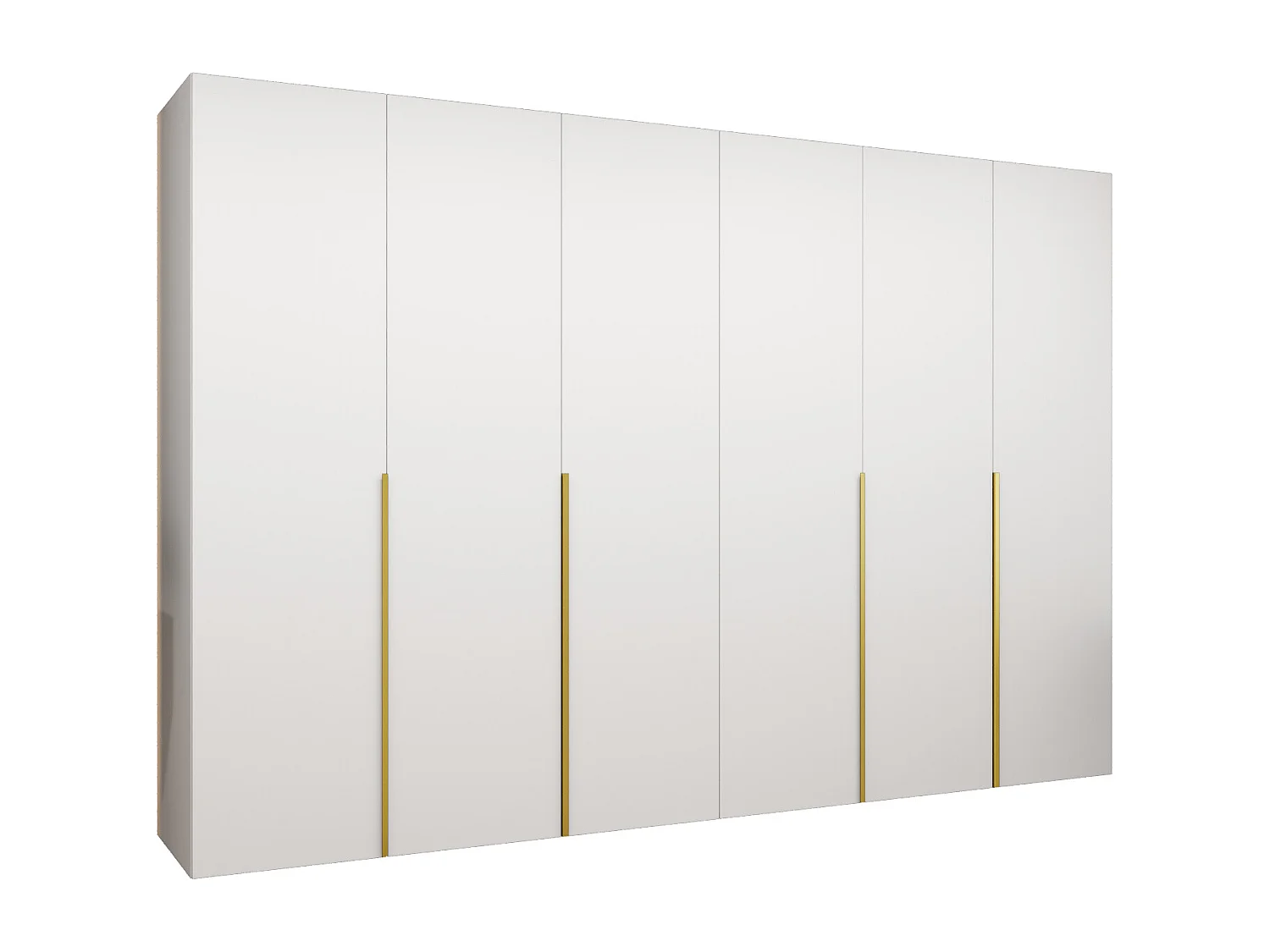 Armadio Alicante 1 con ante battenti 202/300/52 6 ante (bianco/d'oro)