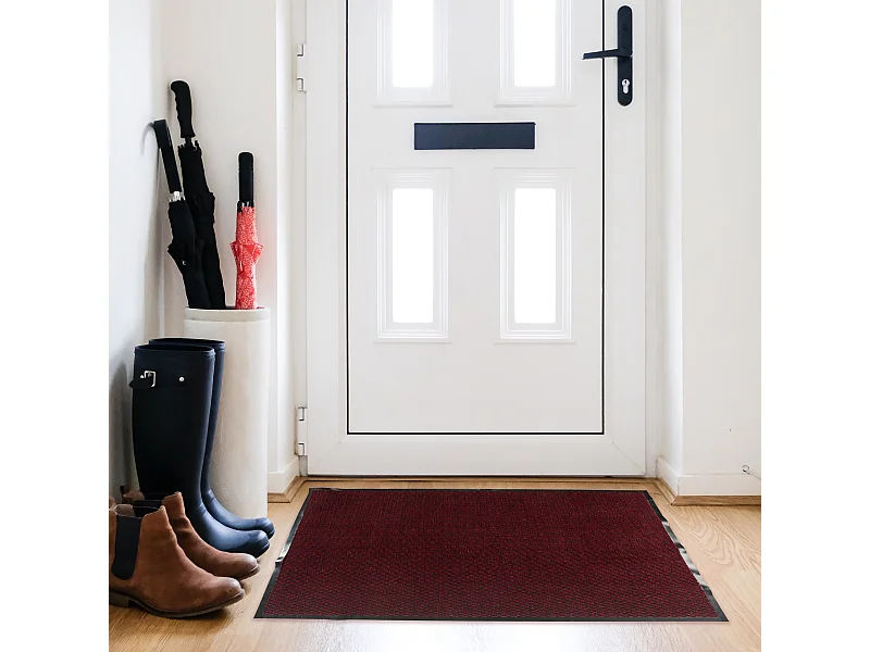 Tapis Tissu Et Caoutchouc 80x120cm Noir, Rouge