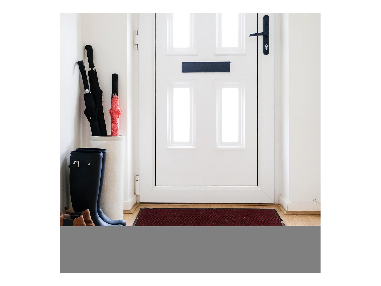 Tapis Tissu Et Caoutchouc 80x120cm Noir, Rouge