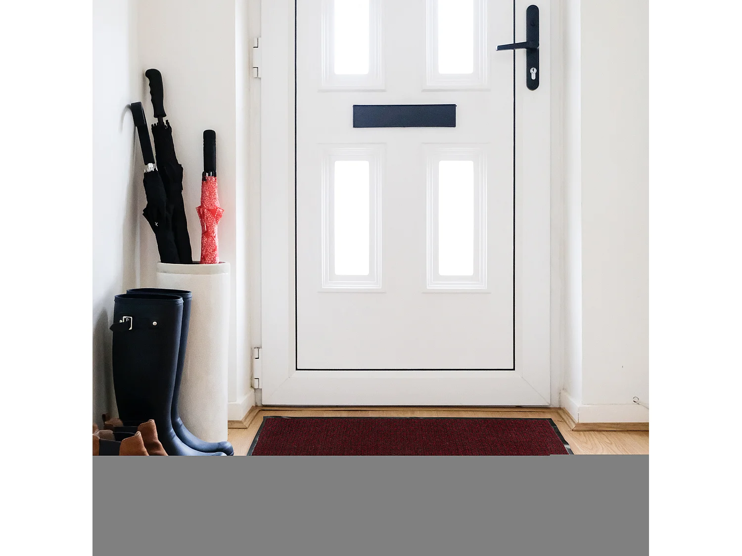 Tapis Tissu Et Caoutchouc 80x120cm Noir, Rouge