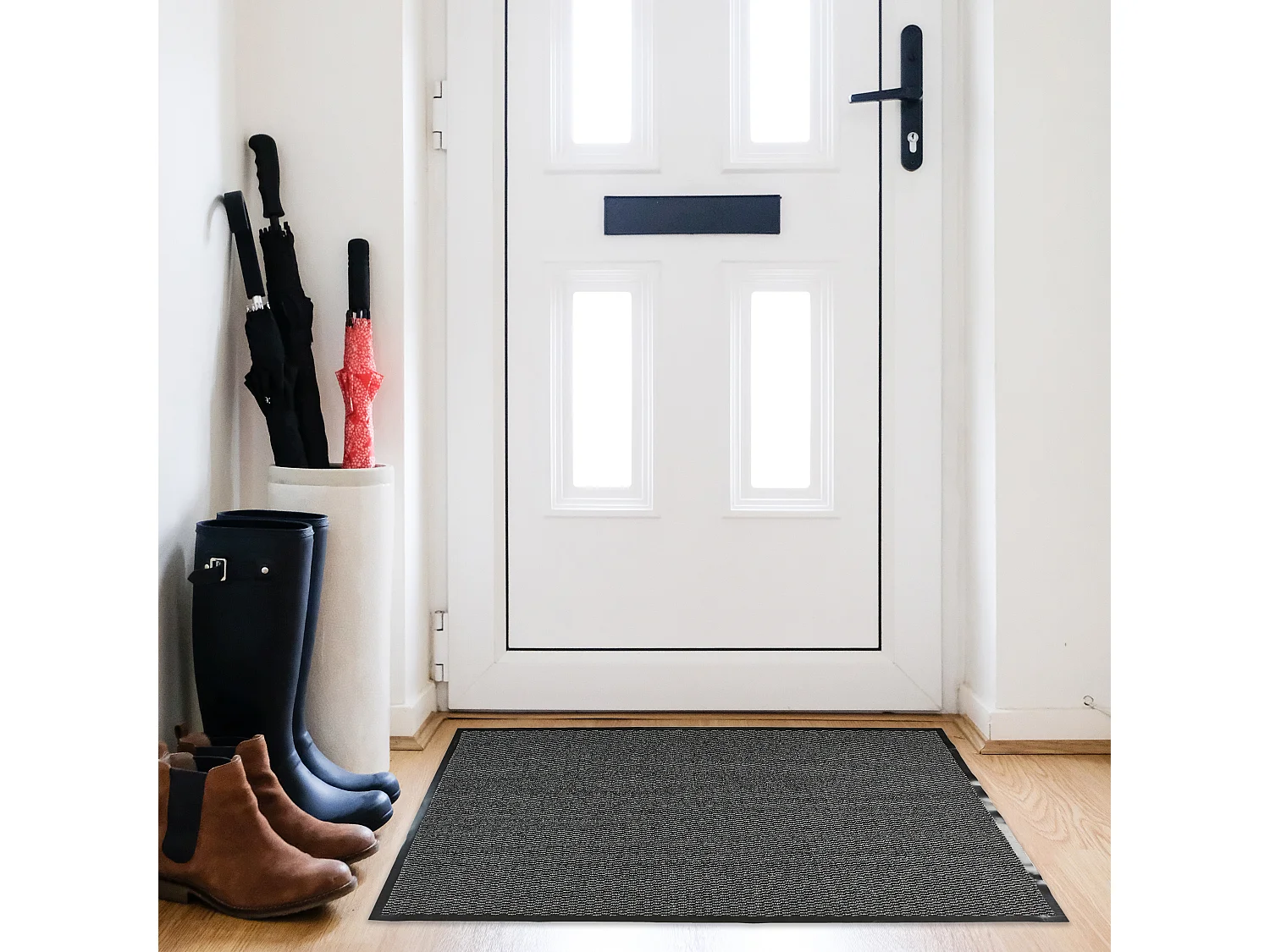 Tapis Tissu Et Caoutchouc 80x120cm Noir, Rouge