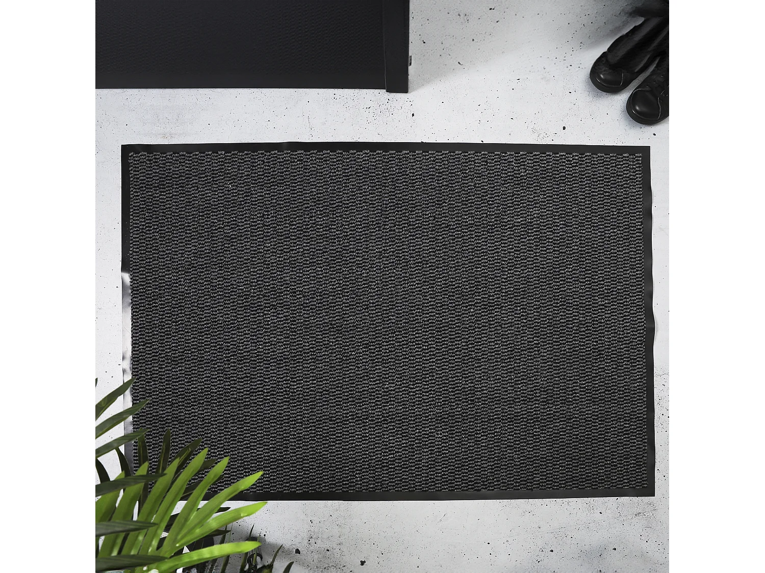 Tapis Tissu Et Caoutchouc 80x120cm Noir, Rouge