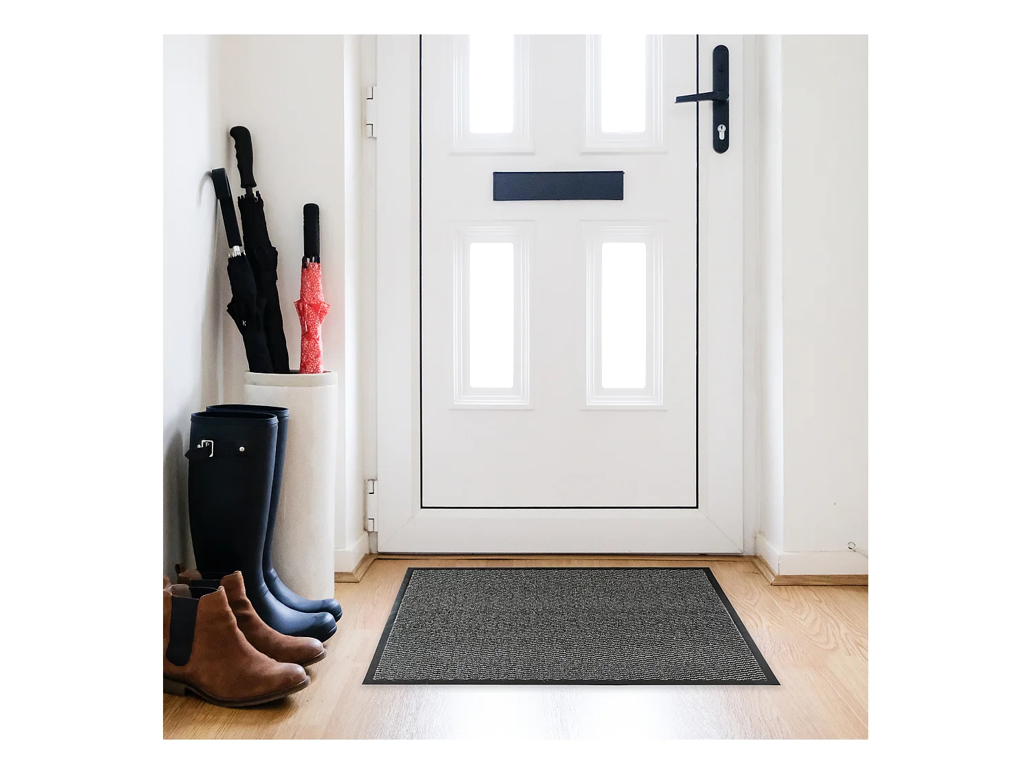 Tapis Tissu Et Caoutchouc 60x80cm Noir, Rouge