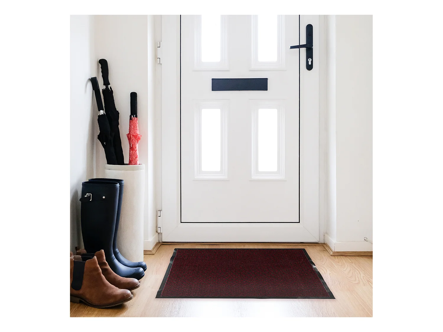 Tapis Tissu Et Caoutchouc 60x80cm Noir, Rouge