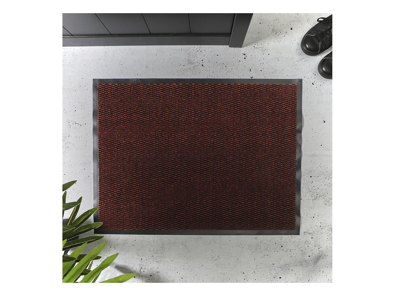 Tapis Tissu Et Caoutchouc 60x80cm Noir, Rouge