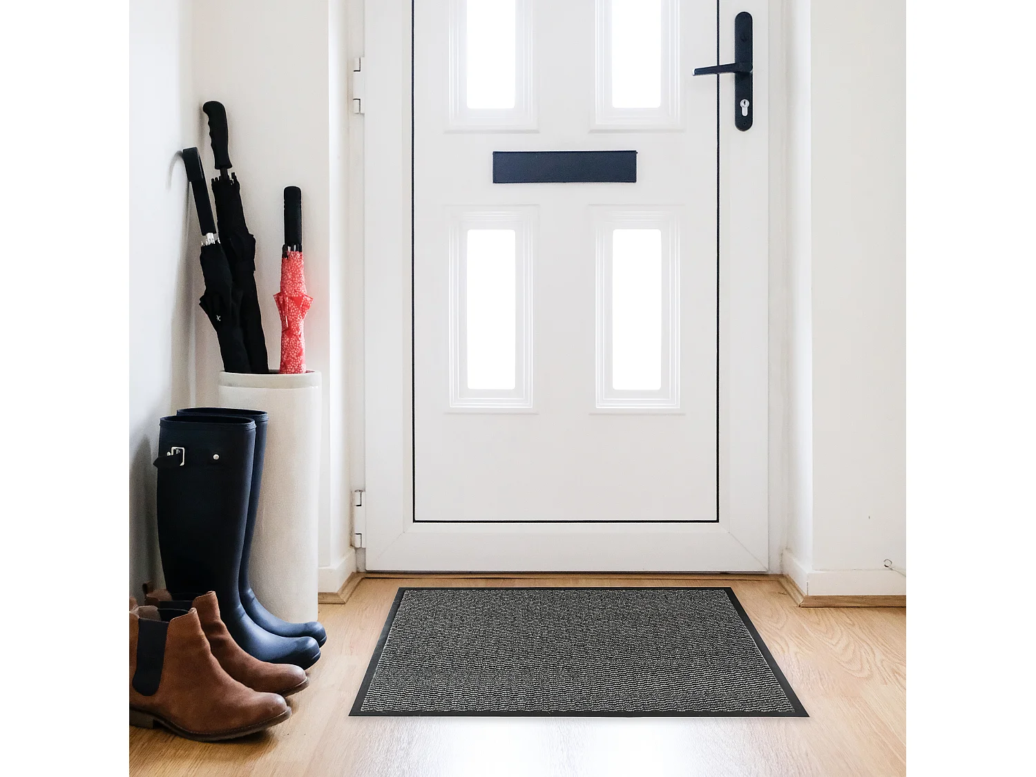 Tapis Tissu Et Caoutchouc 60x80cm Noir, Rouge