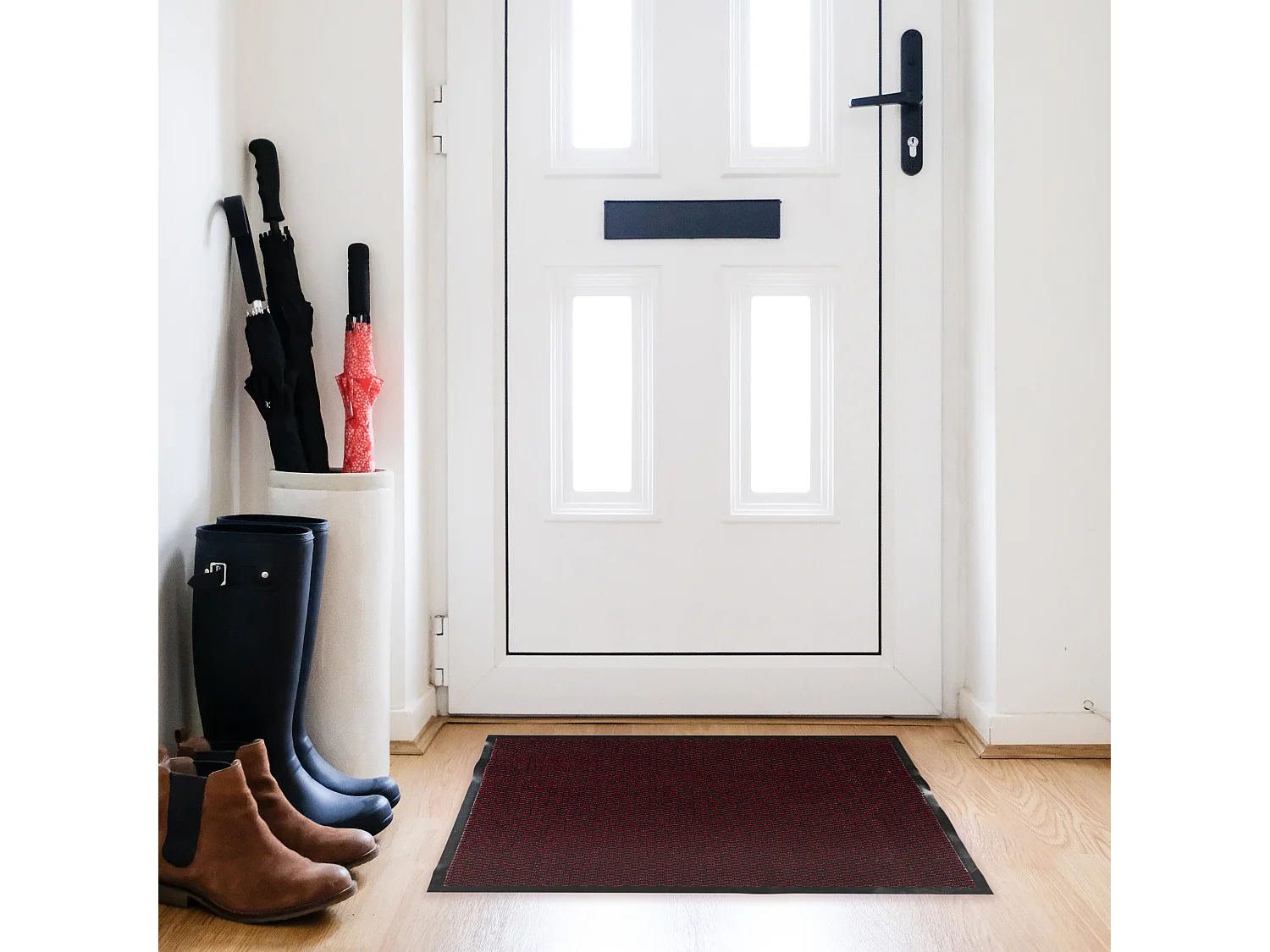 Tapis Tissu Et Caoutchouc 60x80cm Noir, Rouge