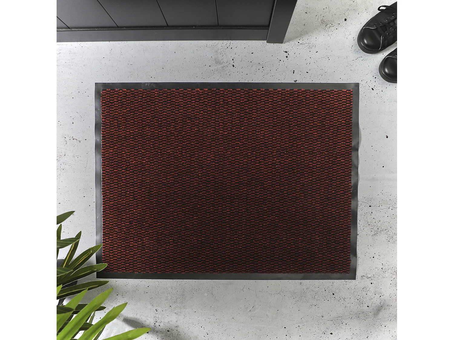 Tapis Tissu Et Caoutchouc 60x80cm Noir, Rouge