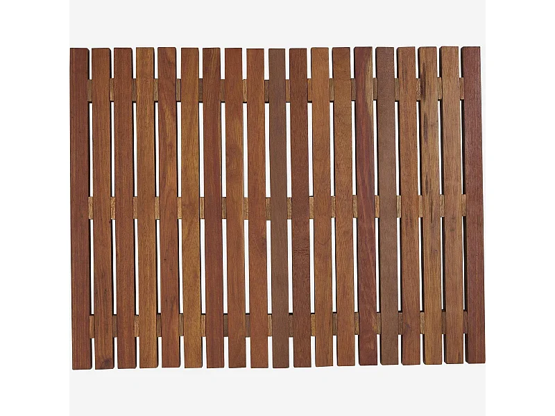 Habitat - Tapis de bain caillebotis en bois - 45 x 59 cm - Naturel foncé - Papua