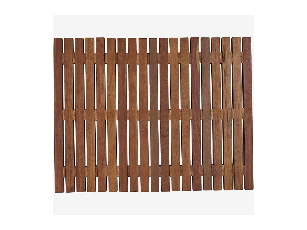 Habitat - Tapis de bain caillebotis en bois - 45 x 59 cm - Naturel foncé - Papua