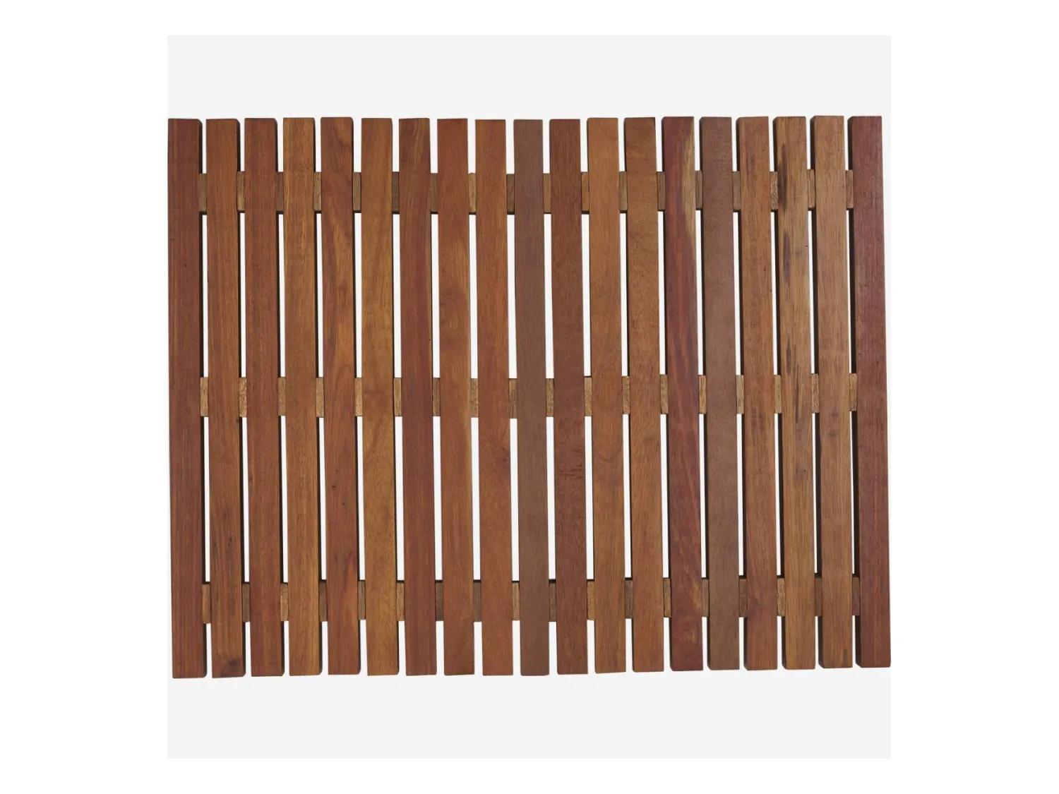 Habitat - Tapis de bain caillebotis en bois - 45 x 59 cm - Naturel foncé - Papua
