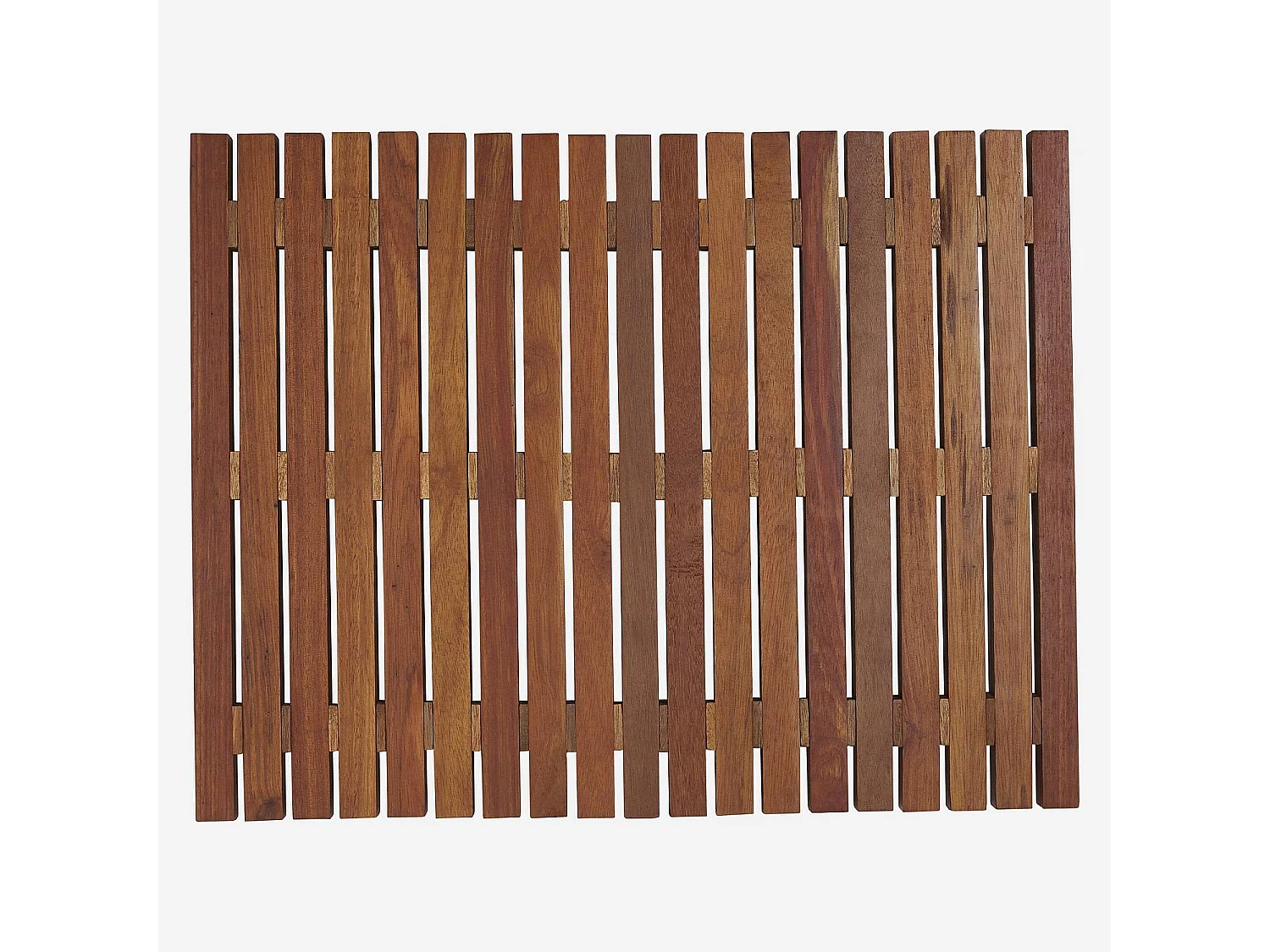 Tapis de bain caillebotis en bois - 45 x 59 cm - Naturel foncé