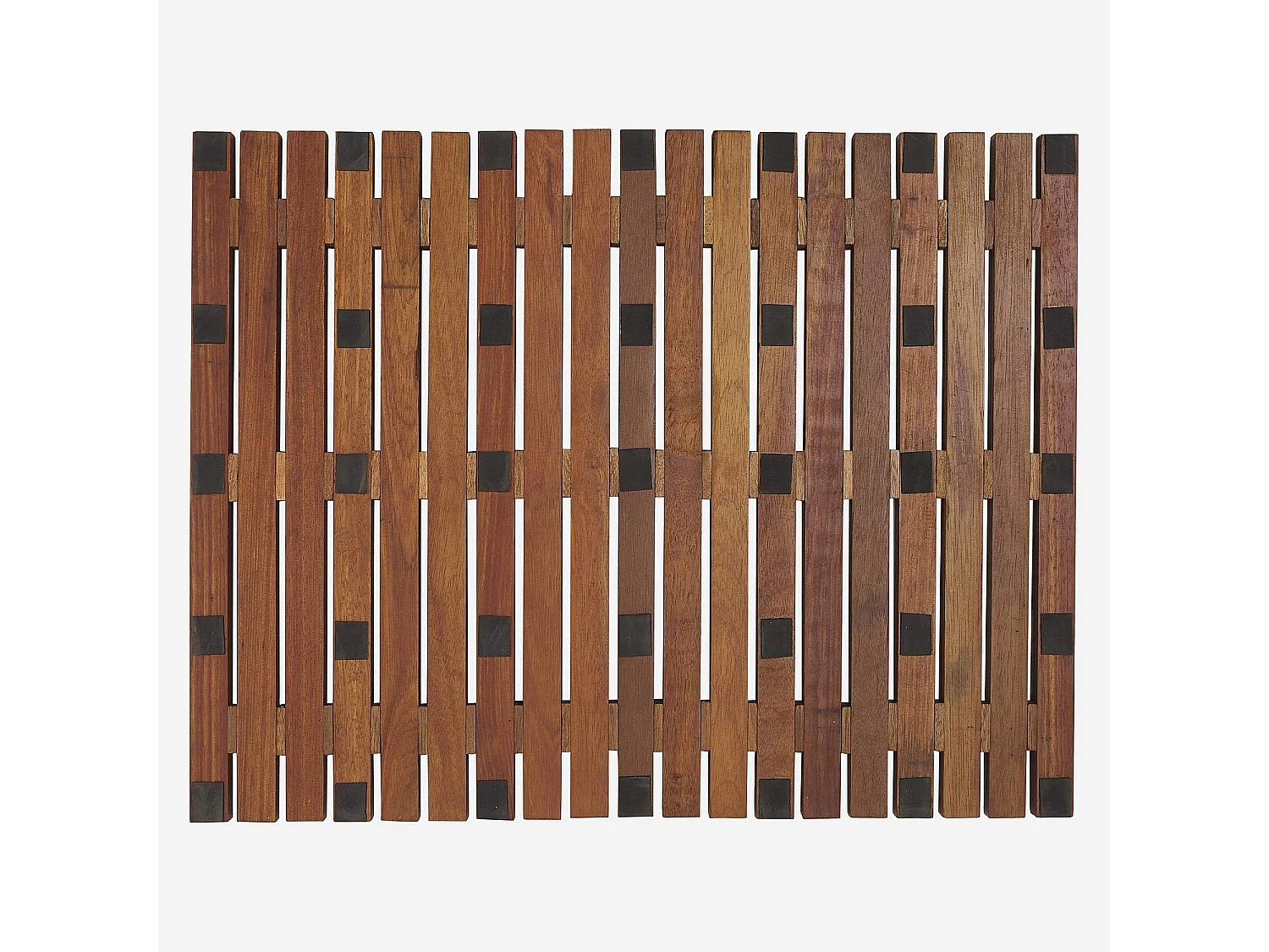 Tapis de bain caillebotis en bois - 45 x 59 cm - Naturel foncé