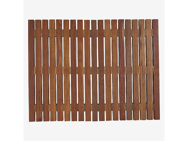 Habitat - Tapis de bain caillebotis en bois - 45 x 59 cm - Naturel foncé - Papua