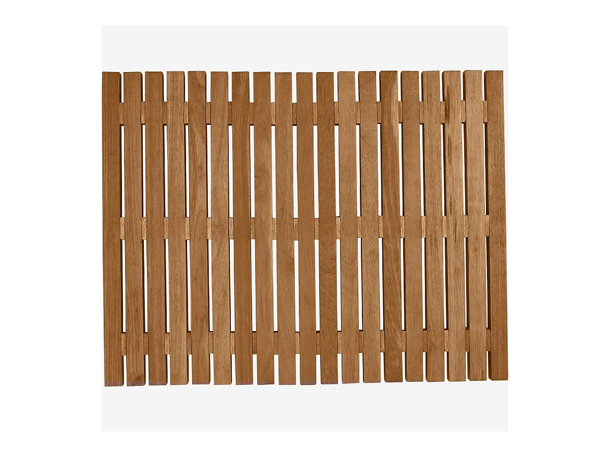 Habitat - Tapis de bain caillebotis en bois - 45 x 59 cm - Naturel clair - Papua