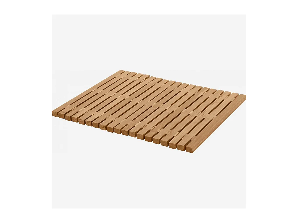 Habitat - Tapis de bain caillebotis en bois - 45 x 59 cm - Naturel clair - Papua