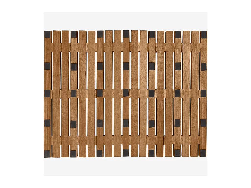 Habitat - Tapis de bain caillebotis en bois - 45 x 59 cm - Naturel clair - Papua