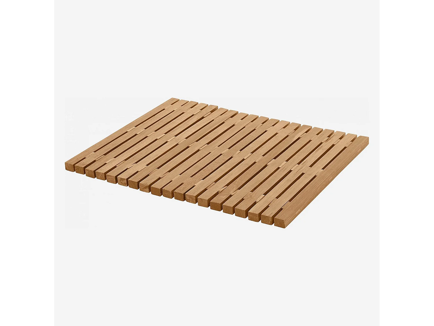Habitat - Tapis de bain caillebotis en bois - 45 x 59 cm - Naturel clair - Papua