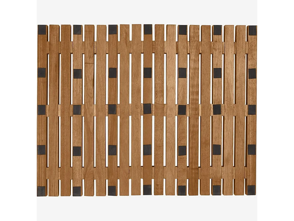 Habitat - Tapis de bain caillebotis en bois - 45 x 59 cm - Naturel clair - Papua