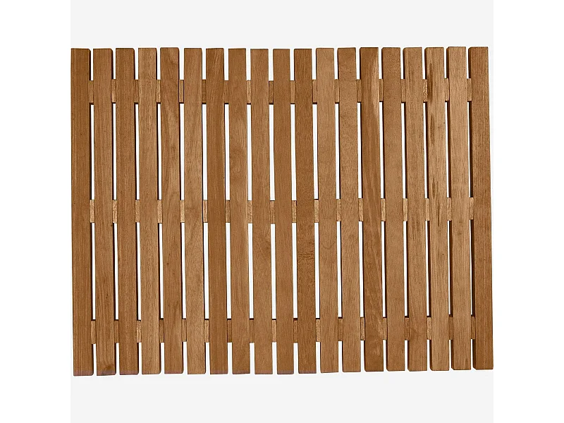 Habitat - Tapis de bain caillebotis en bois - 45 x 59 cm - Naturel clair - Papua