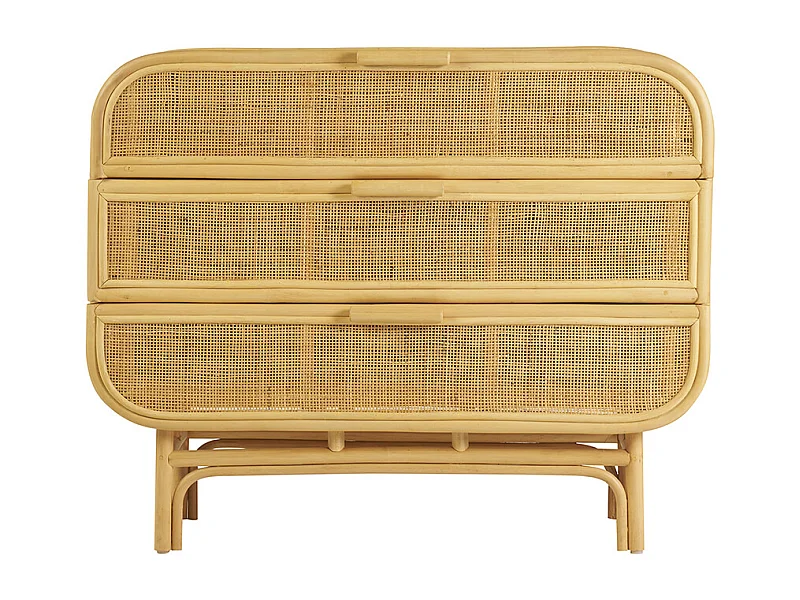 Comò in rattan con 3 cassetti L100 cm LUWAK