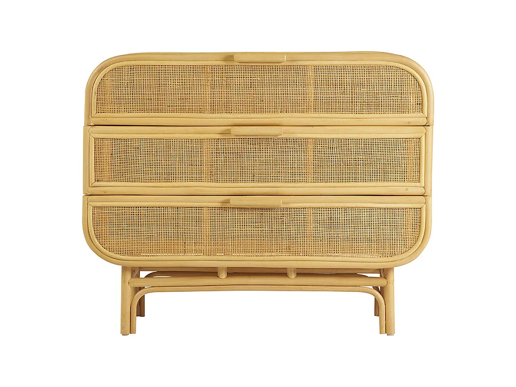 Rattan-Kommode mit 3 Schubladen L100 cm LUWAK